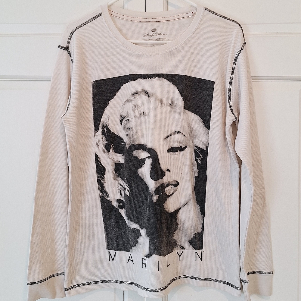 Marilyn Monroe waffle print thermal top